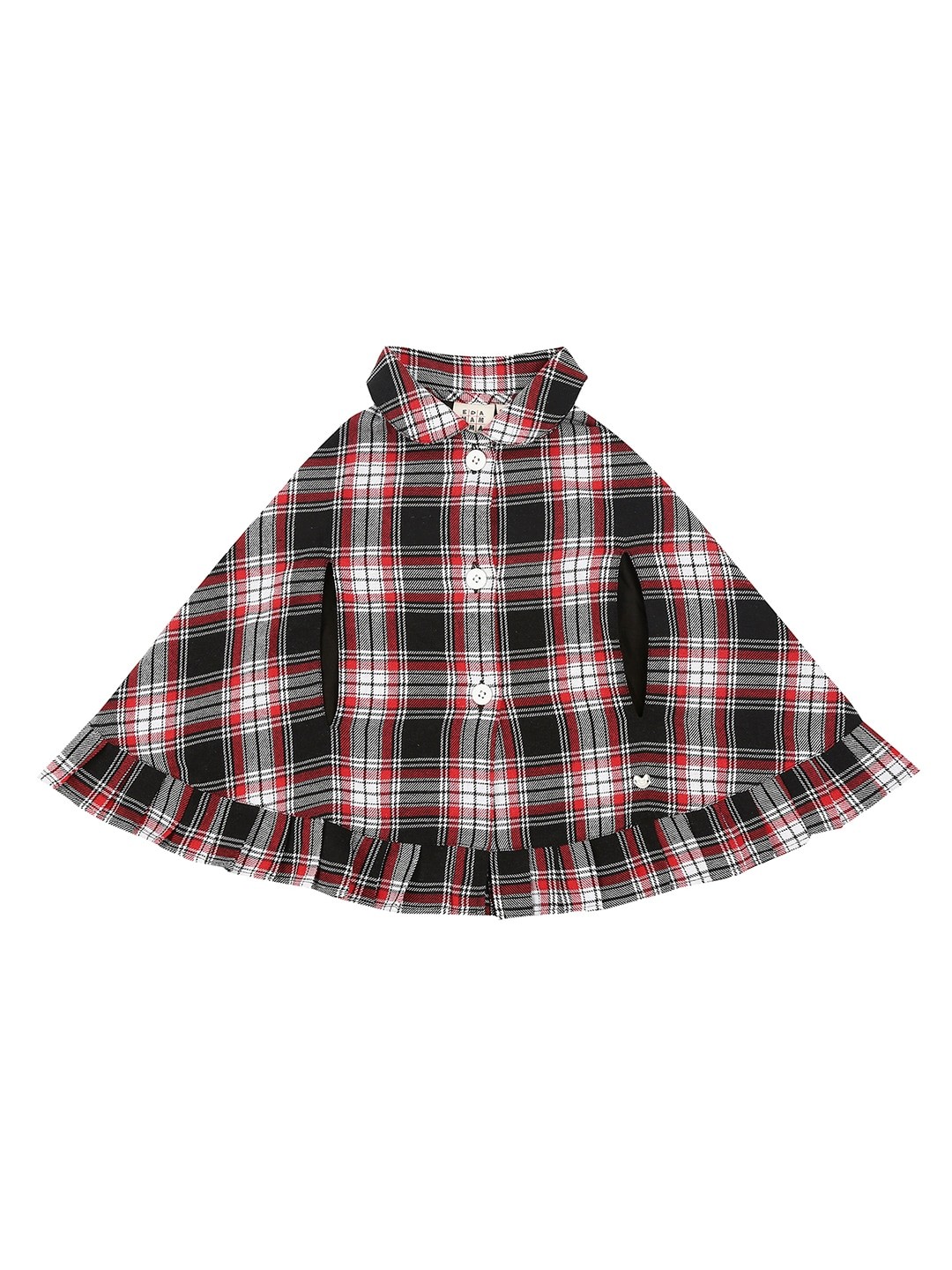 

Ed-a-Mamma Girls Red Checked Poncho Sweater