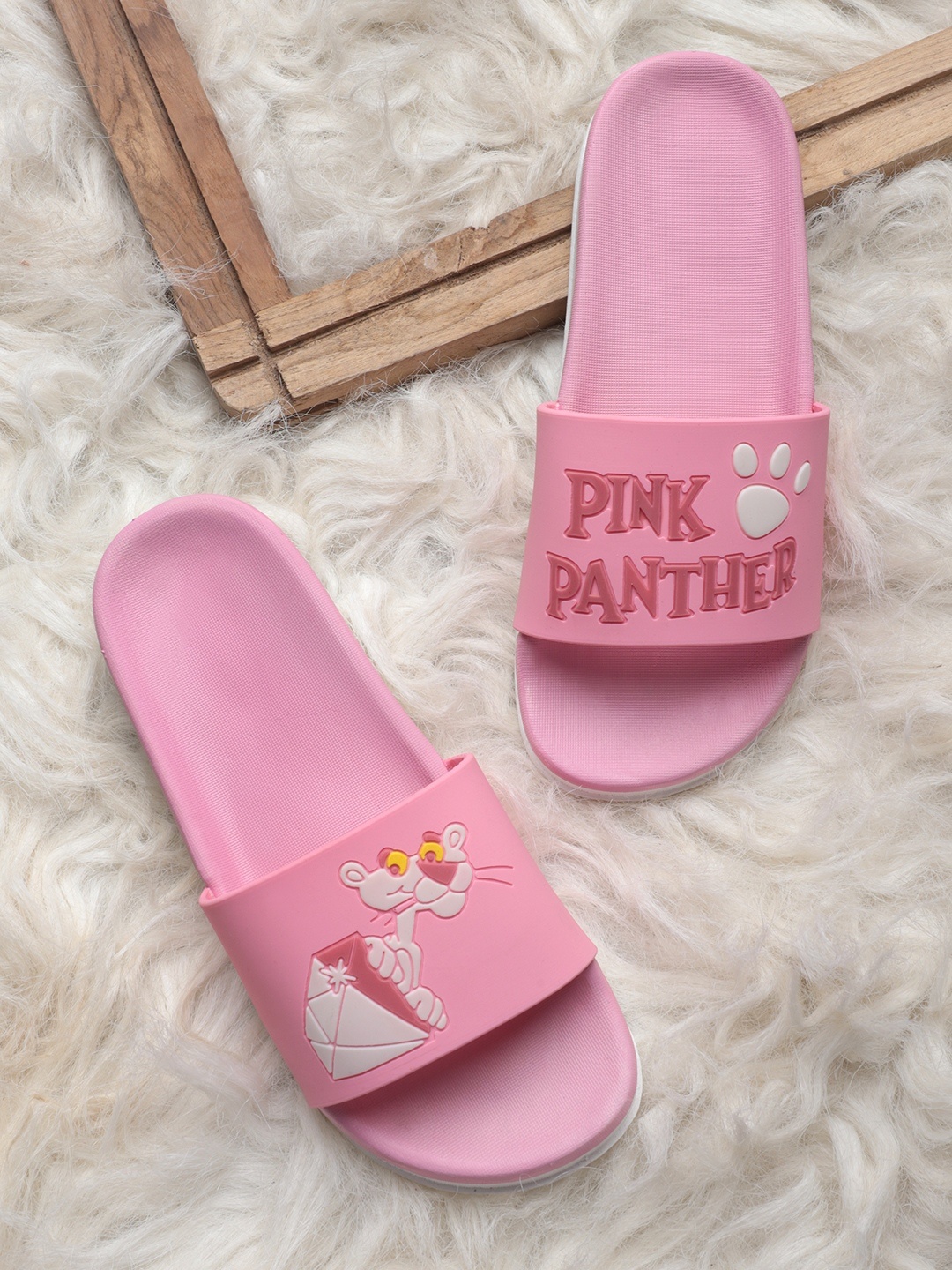 

Pampy Angel Women Pink Panther Printed Water Resistant Sliders