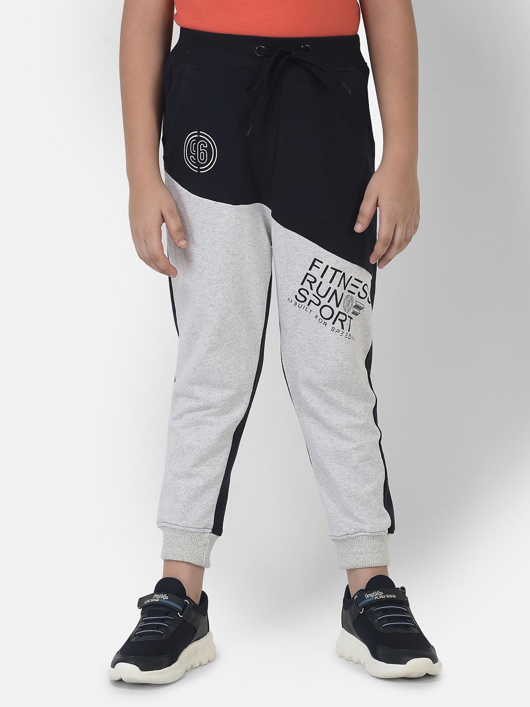 

Cub McPaws Boys Grey Melange & Navy Blue Colourblocked Joggers