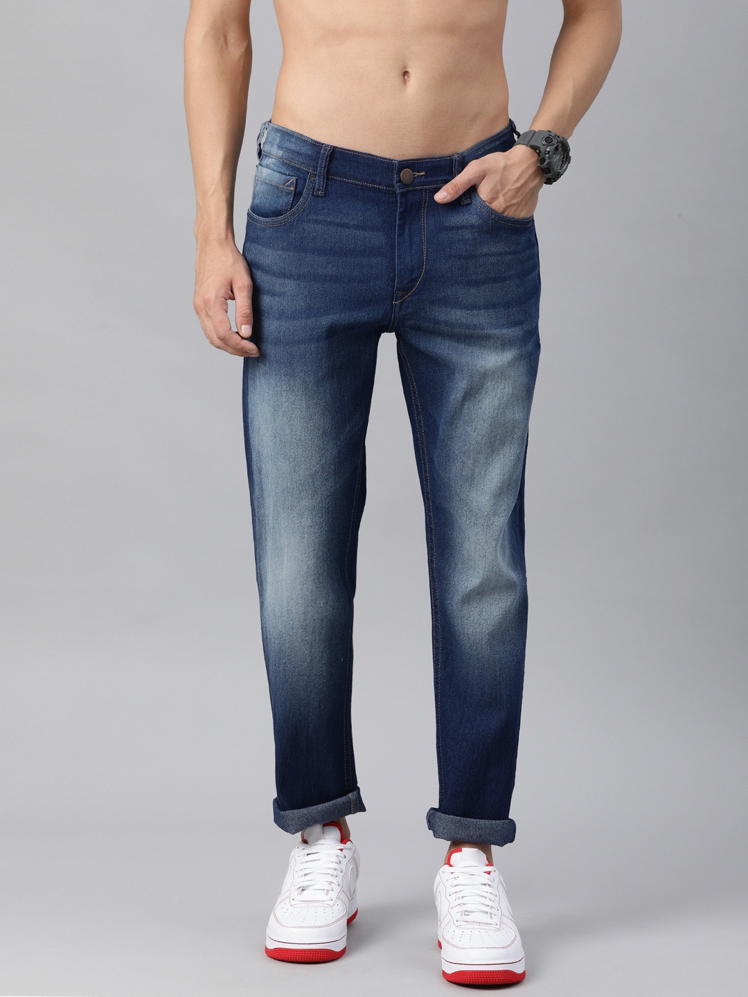 

HERE&NOW Men Blue Slim Fit Light Fade Stretchable Jeans