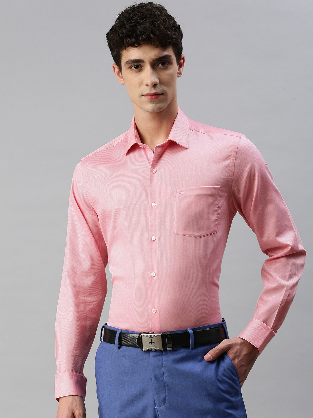 

Arrow Men Pink Slim Fit Micro Checks Formal Shirt