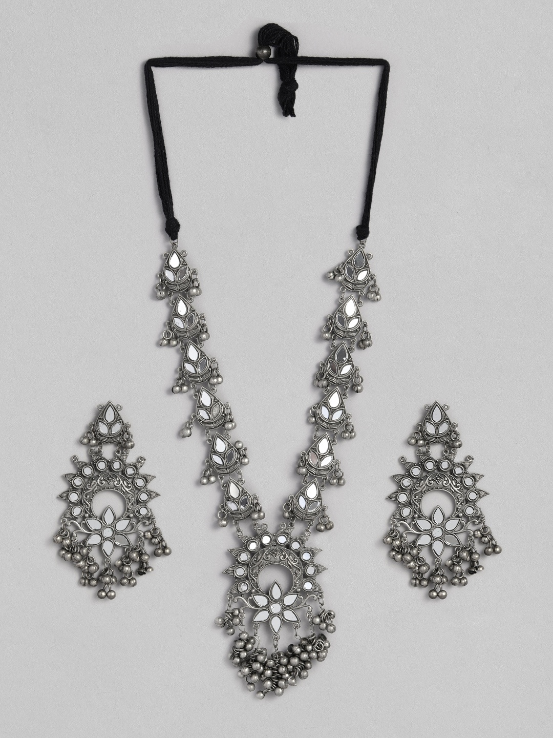 

justpeachy Women Oxidised Silver-Plated Jewellery Set