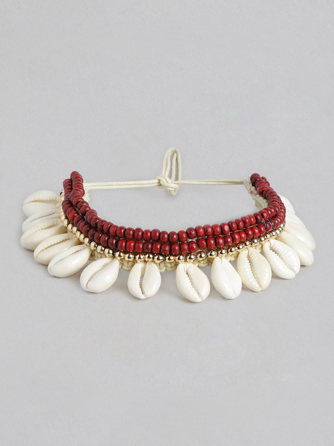 

justpeachy Red & White Handcrafted Cowrie Choker