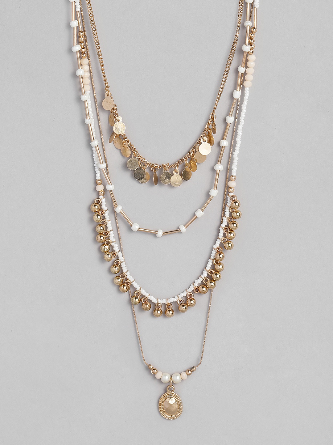 

justpeachy Gold & White Gold-Plated Layered Chain