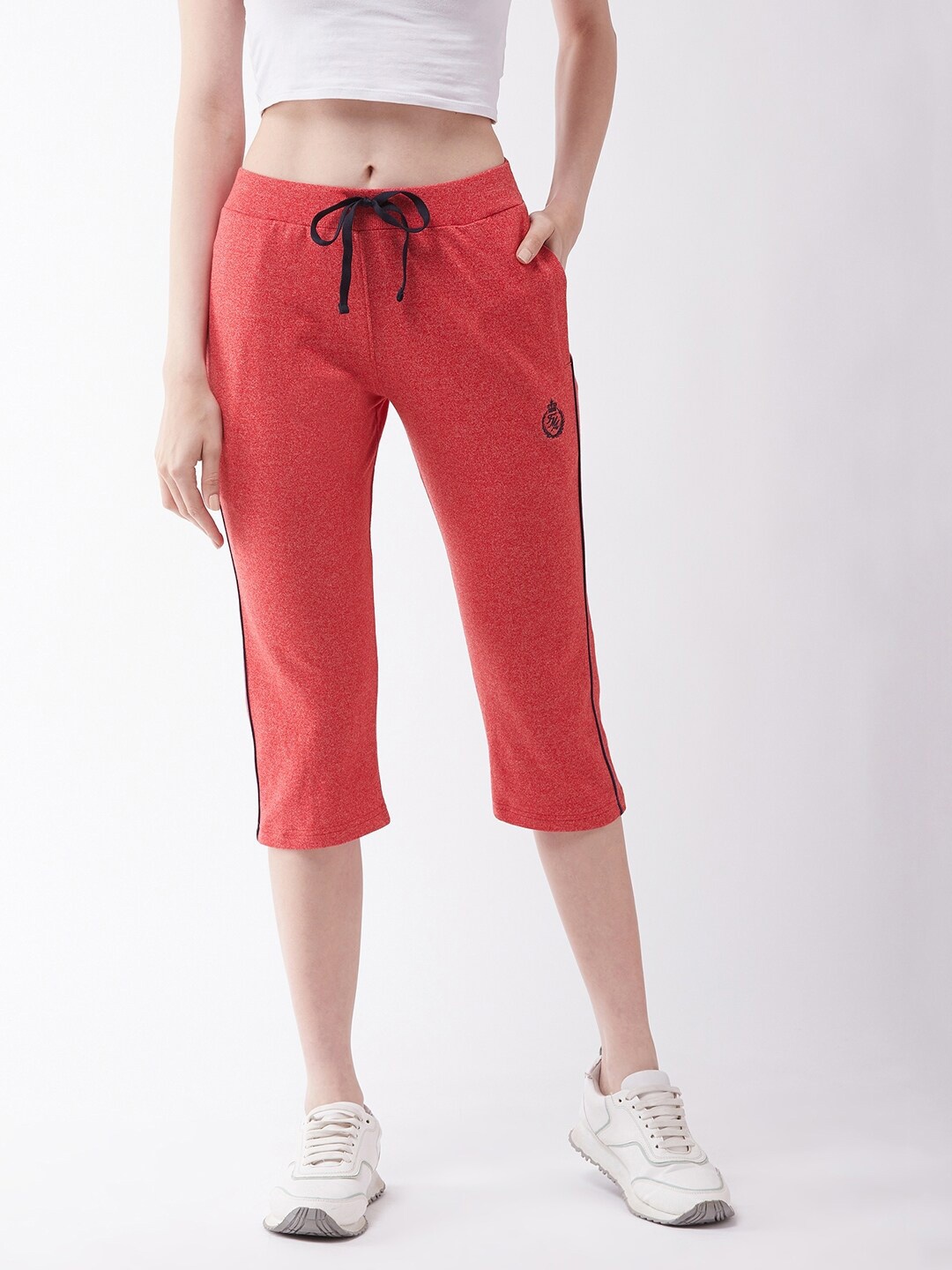 

FEMEA Women Red Solid Slim Fit Capris