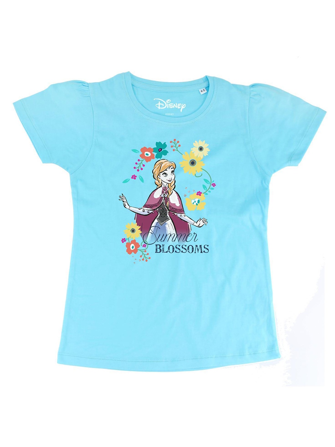 

Frozen Girls Blue Frozen Printed Round Neck Pure Cotton T-shirt