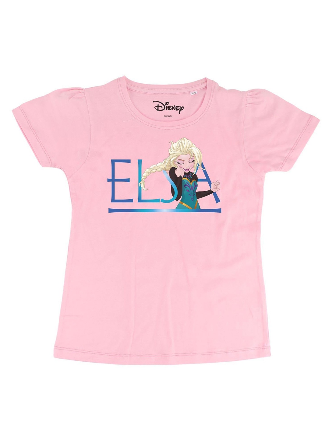 

Frozen Girls Pink Frozen Printed Round Neck Pure Cotton T-shirt