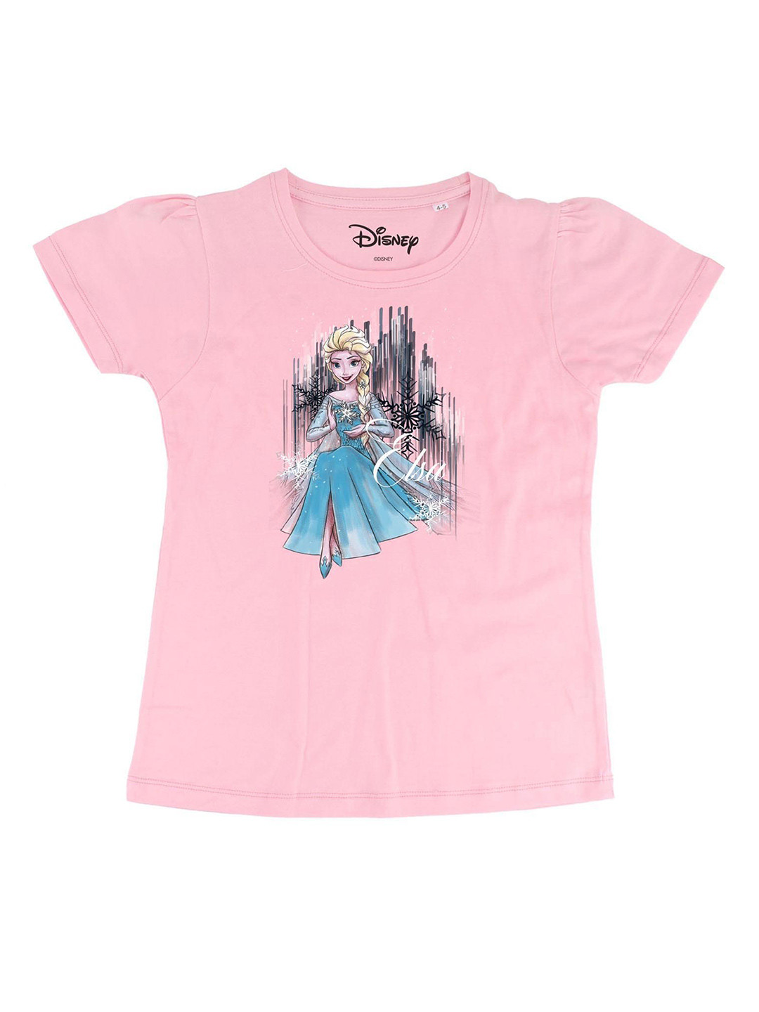 

Frozen Girls Pink Frozen Printed Round Neck Pure Cotton T-shirt