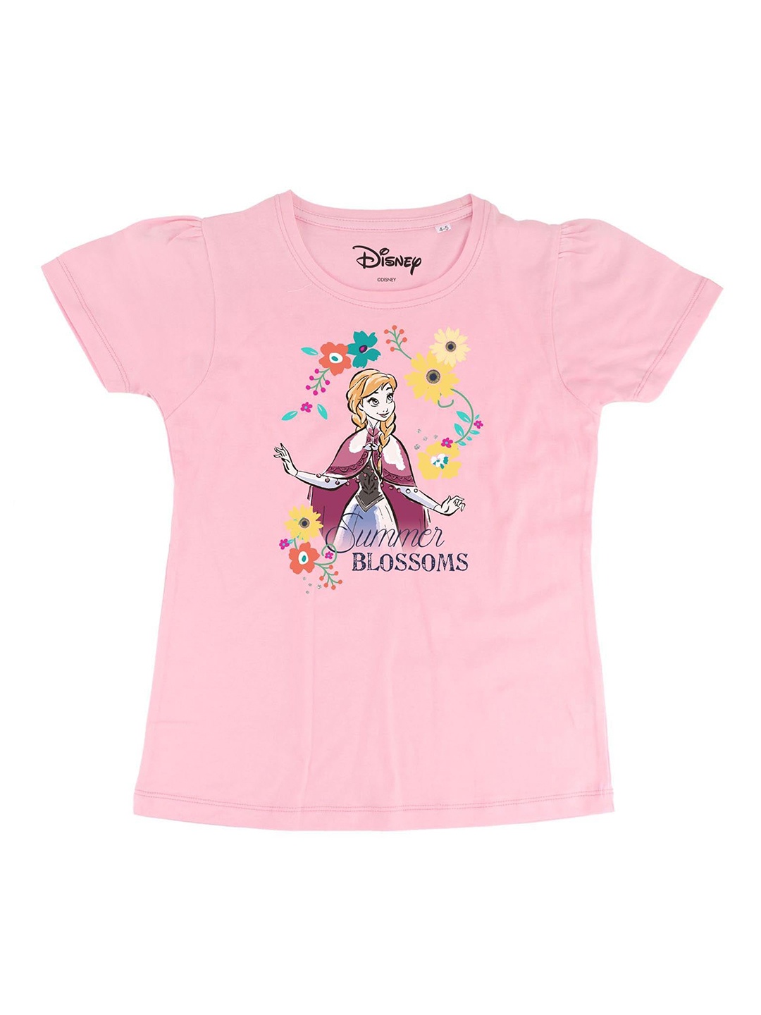 

Frozen Girls Pink Frozen Printed Round Neck Pure Cotton T-shirt