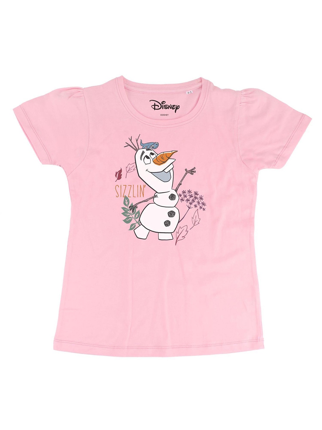 

Frozen Girls Pink Frozen Printed Round Neck Pure Cotton T-shirt