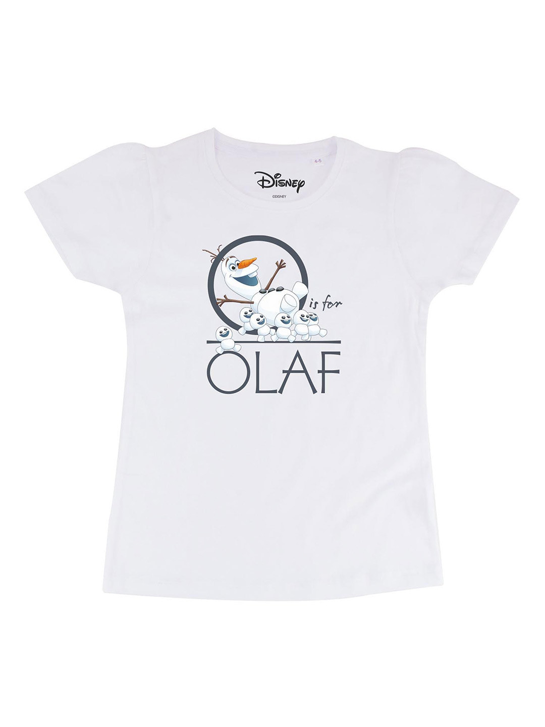 

Frozen Girls White Frozen Printed Round Neck Pure Cotton T-shirt