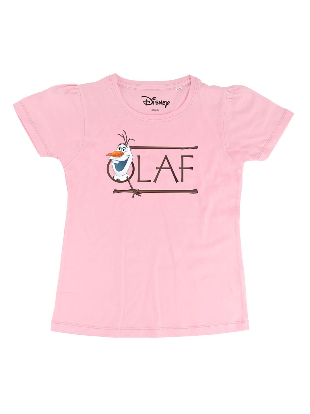 

Frozen Girls Pink Frozen Printed Round Neck Pure Cotton T-shirt