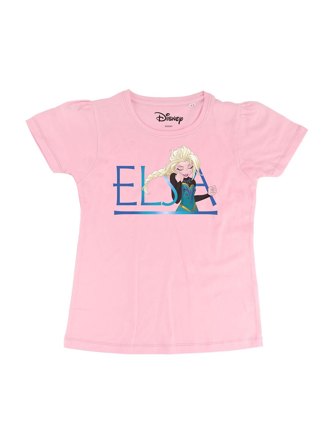 

Frozen Girls Pink Frozen Printed Round Neck Pure Cotton T-shirt