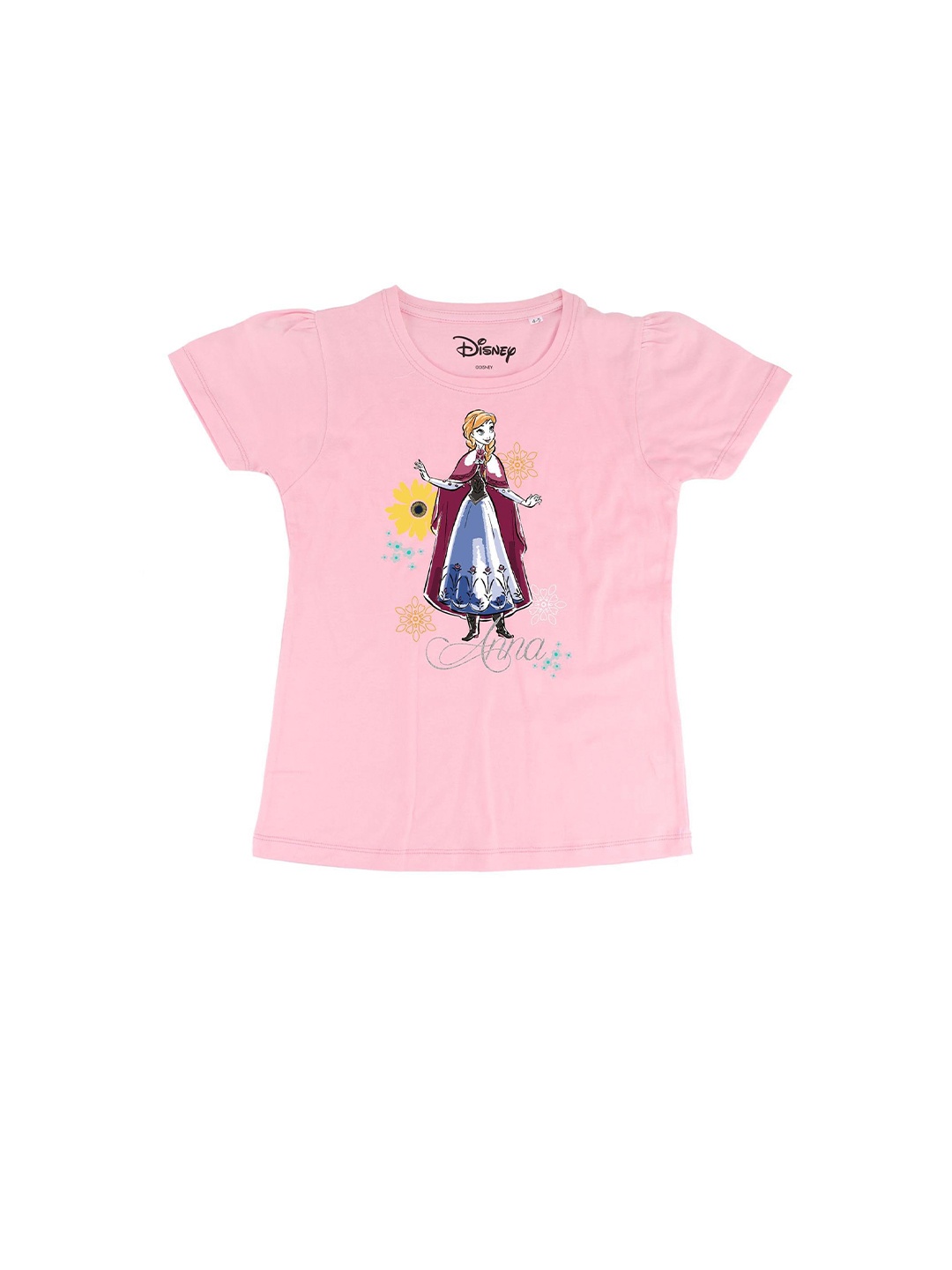 

Frozen Girls Pink Frozen Printed Round Neck Pure Cotton T-shirt