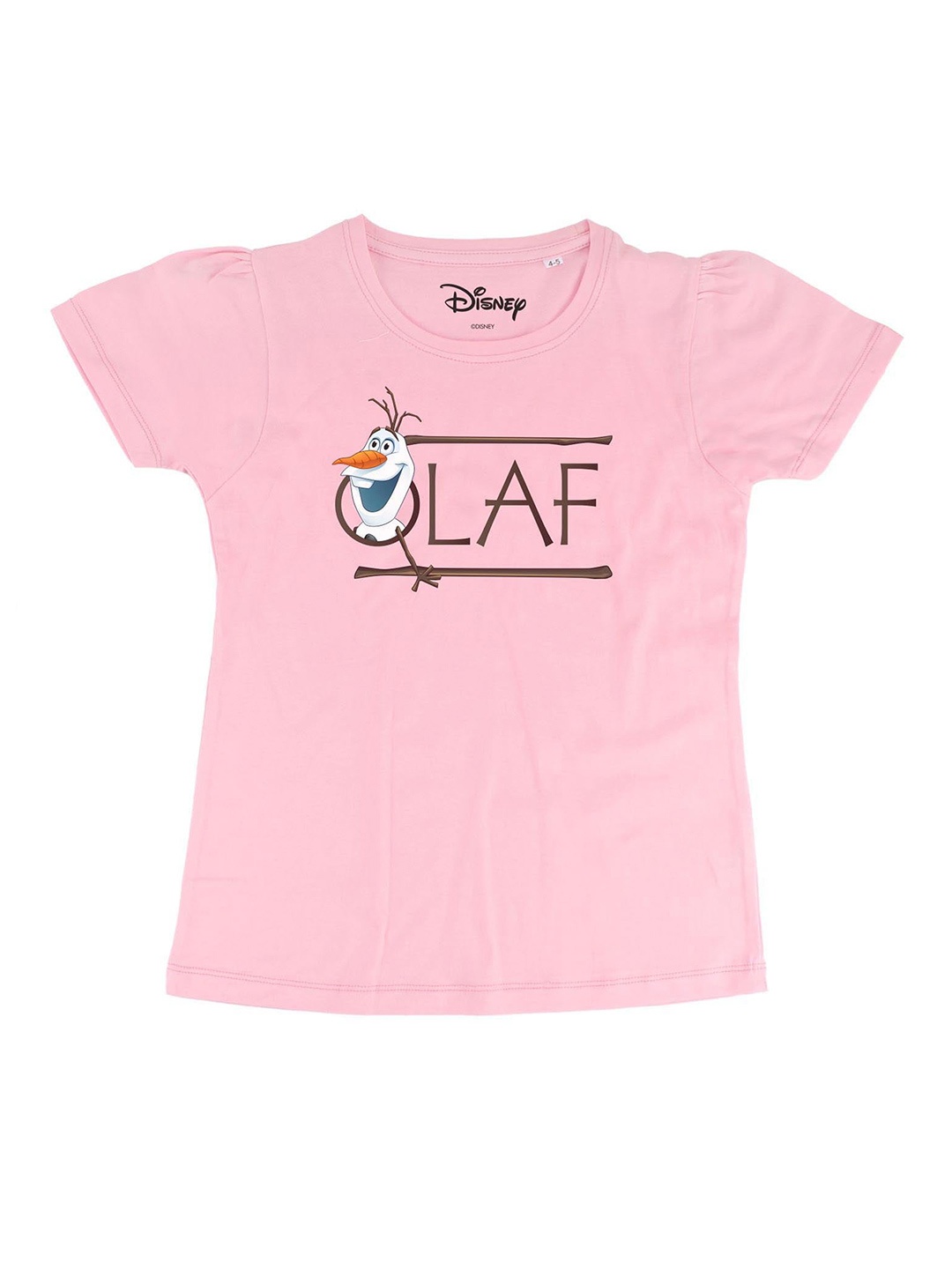 

Frozen Girls Pink Frozen Printed Round Neck Pure Cotton T-shirt