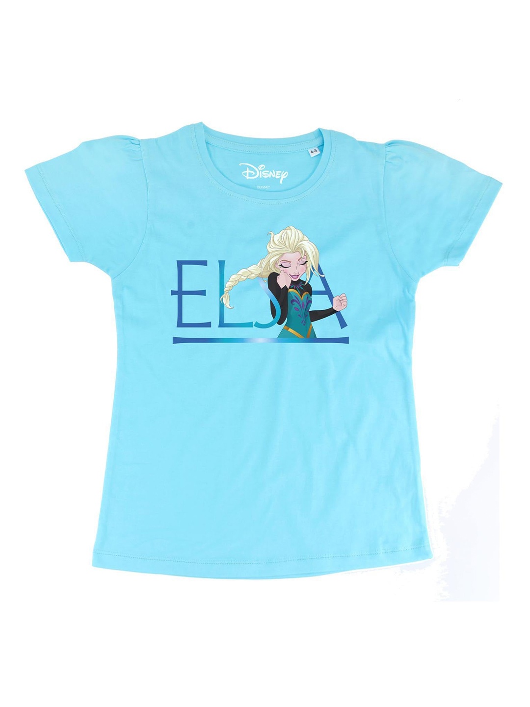 

Frozen Girls Blue Frozen Printed Round Neck Pure Cotton T-shirt
