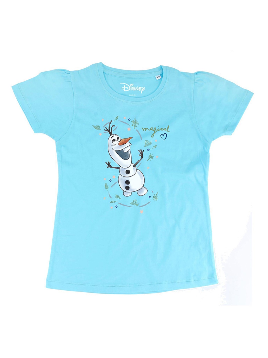 

Frozen Girls Blue Frozen Printed Round Neck Pure Cotton T-shirt