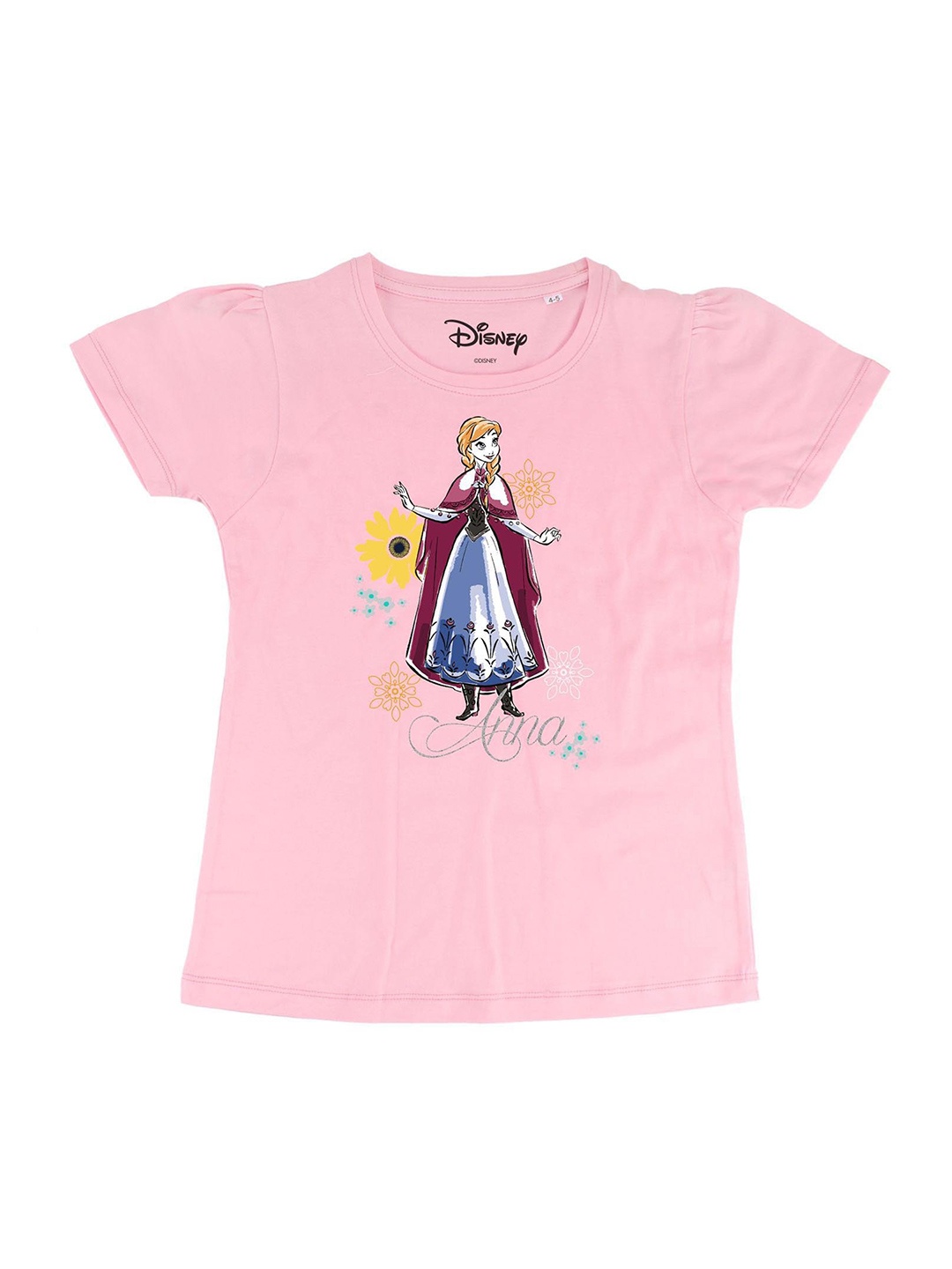 

Frozen Girls Pink Frozen Printed Round Neck Pure Cotton T-shirt