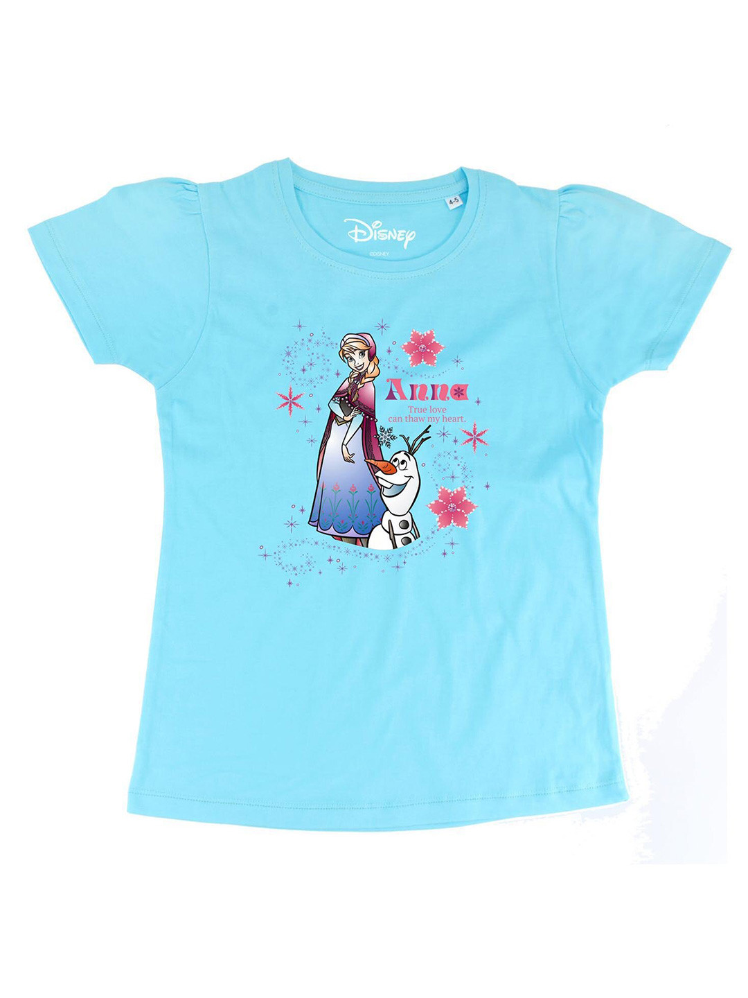 

Frozen Girls Blue Frozen Printed Round Neck Pure Cotton T-shirt