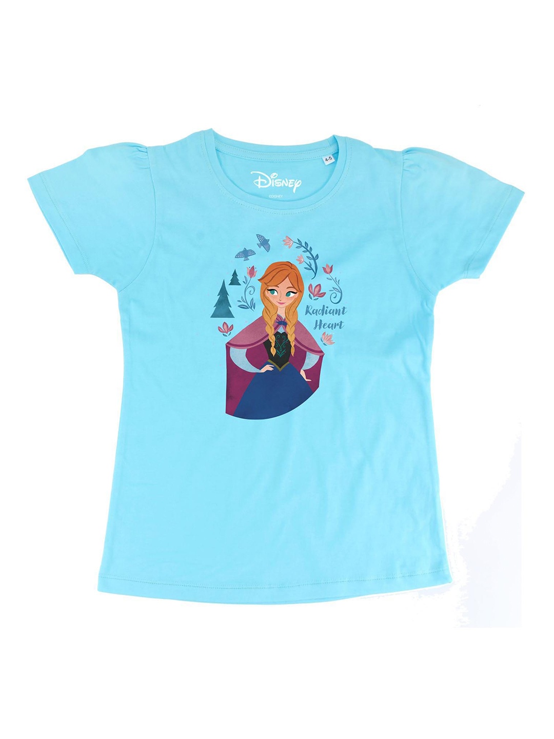 

Frozen Girls Blue Anna Print Cotton Round Neck T-shirt