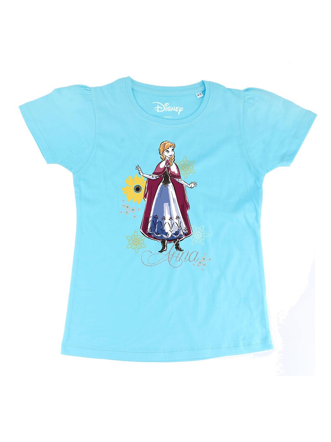 

Frozen Girls Blue Frozen Printed Round Neck Pure Cotton T-shirt