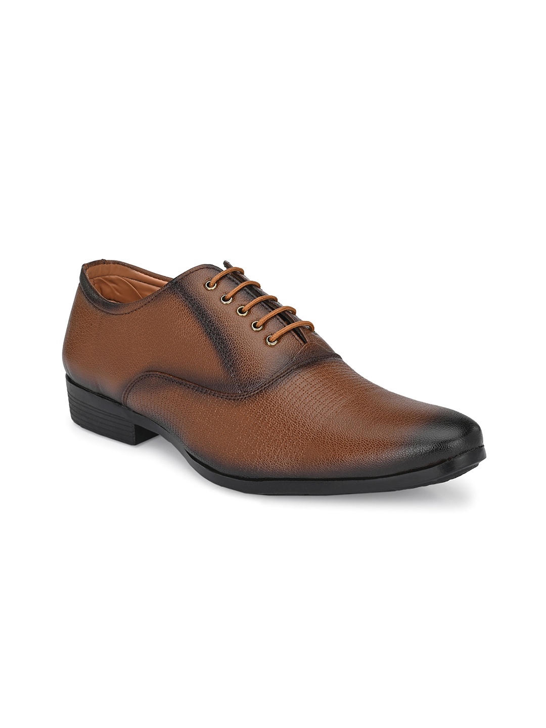 

BUCIK Men Tan Brown Solid Pointed Toe Formal Oxfords