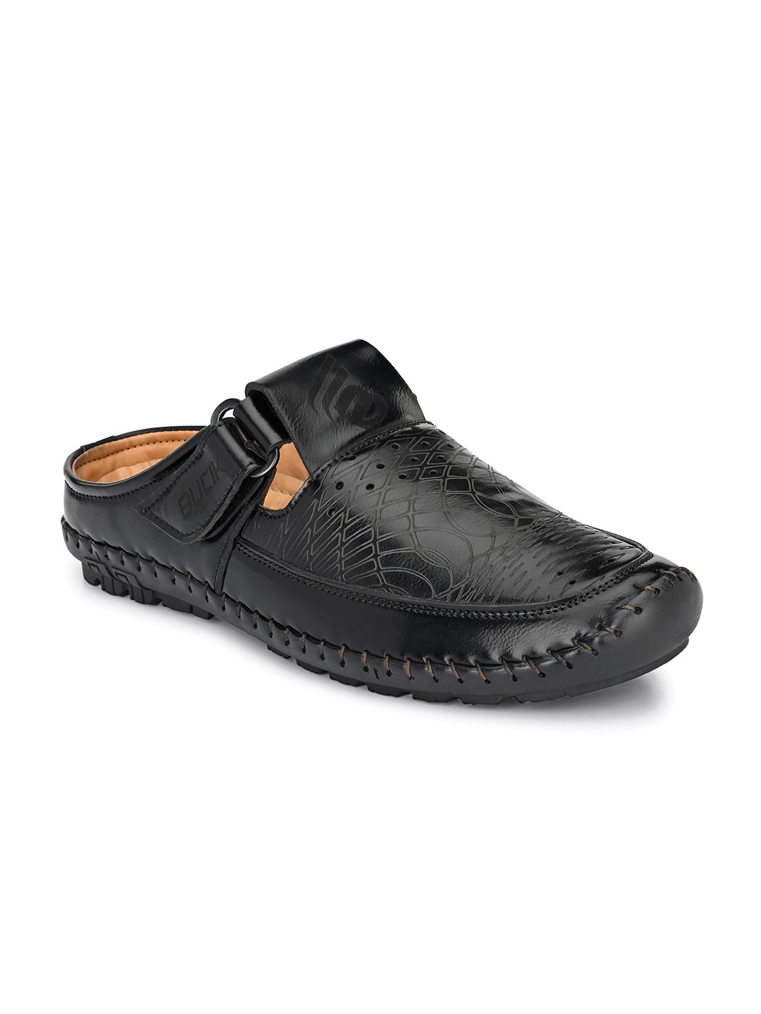 

BUCIK Men Black Comfort Sandals