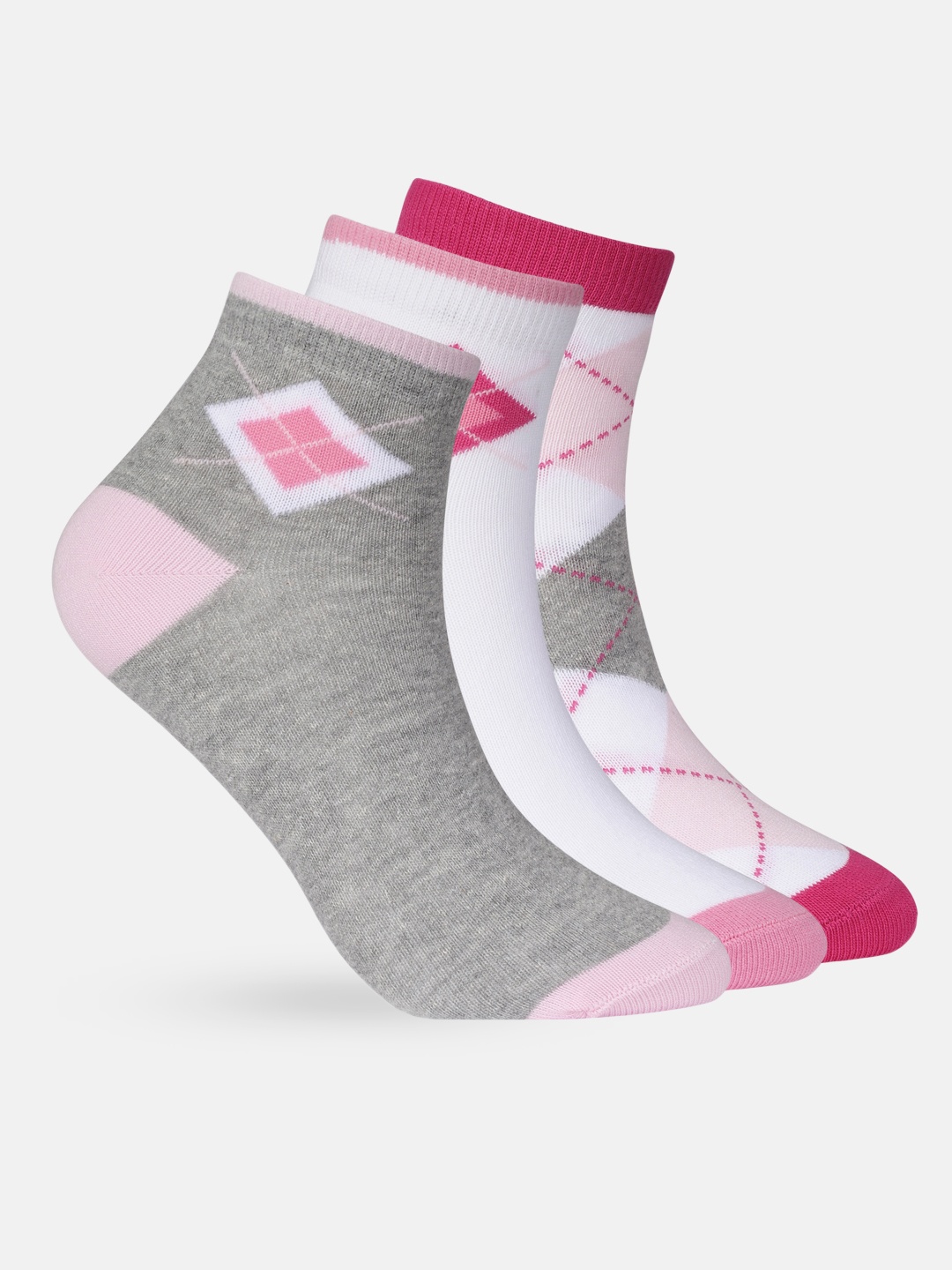 

DressBerry Women Set of 3 Ankle-Length Socks, Multi