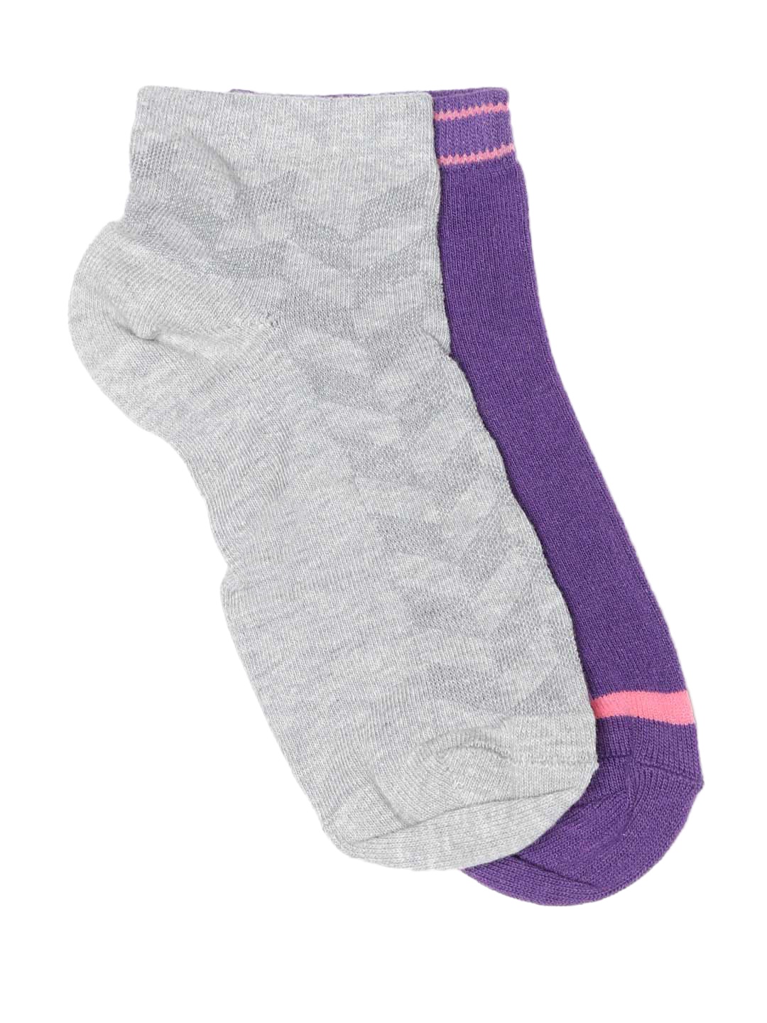 

DressBerry Women Set of 2 Ankle-Length Socks, Grey melange