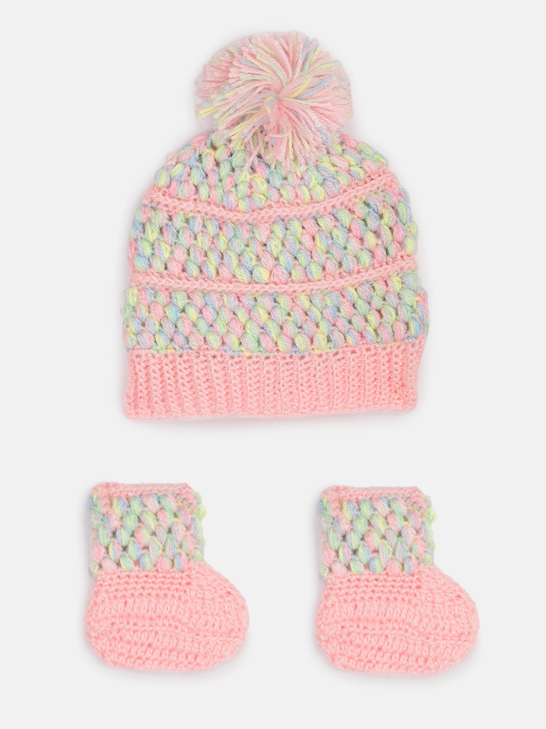 

Magic Needles Girls Pink & Blue Handmade Baby Apparel Gift Set