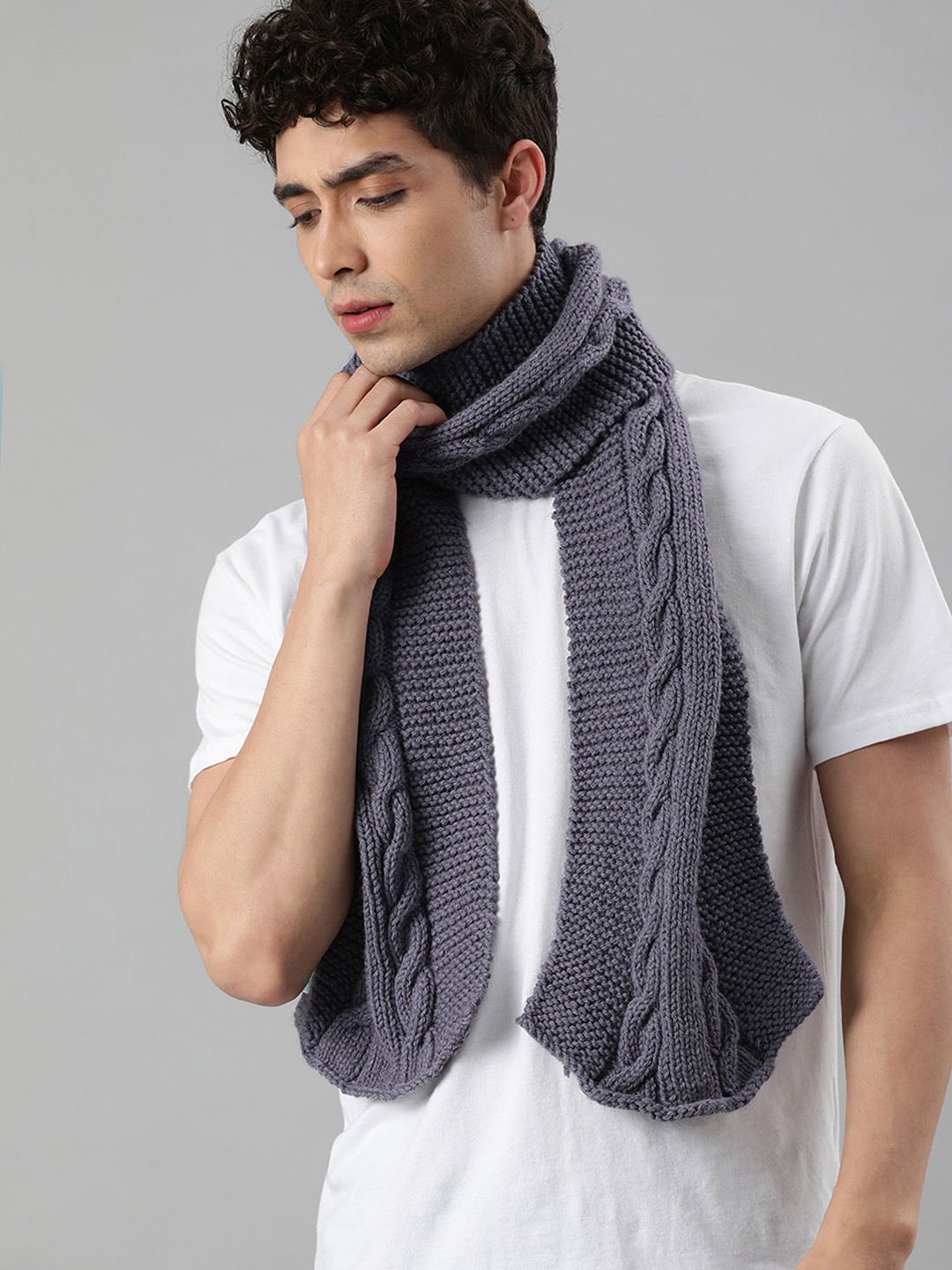 

Magic Needles Unisex Purple Cable Design Scarf