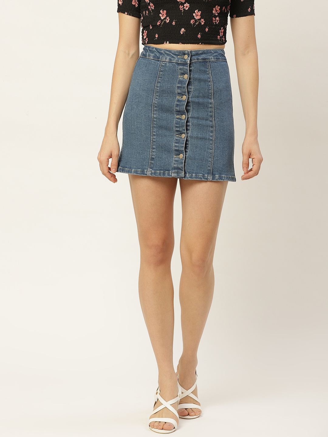 

Rue Collection Blue A-Line Denim Skirt
