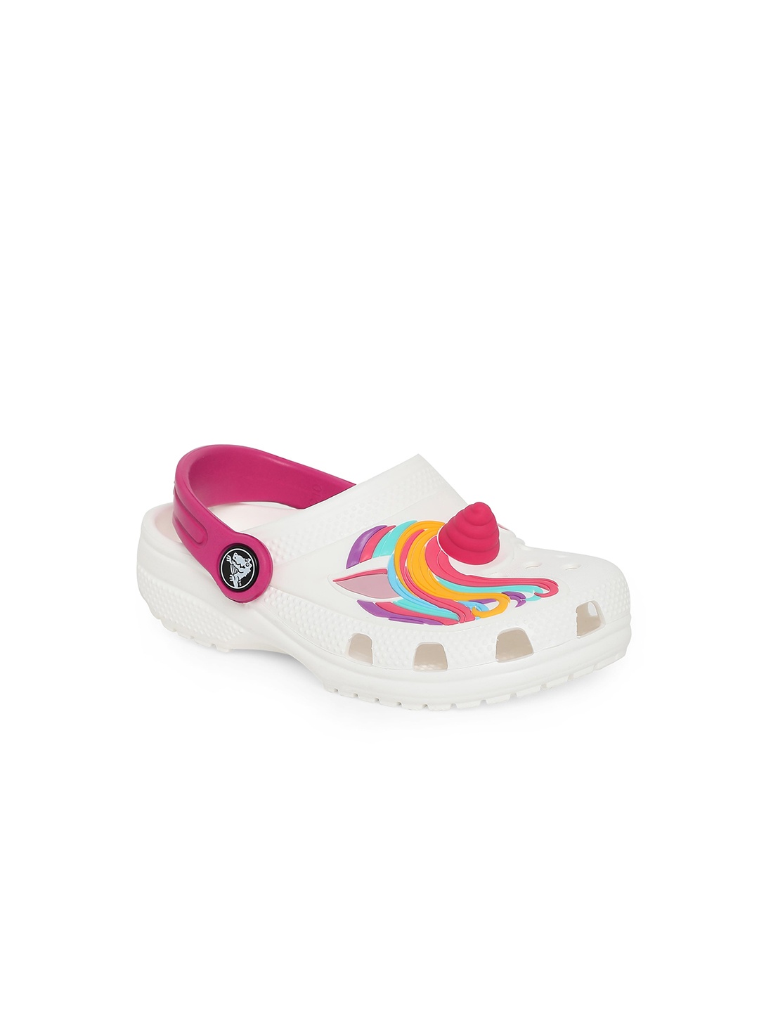 

Crocs Funlab Girls White Pink Printed IAM Unicorn Clogs