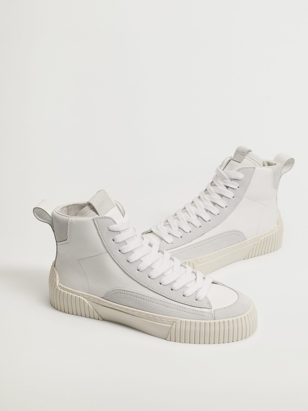 

MANGO Women Powder Blue Sustainable Leather Sneakers