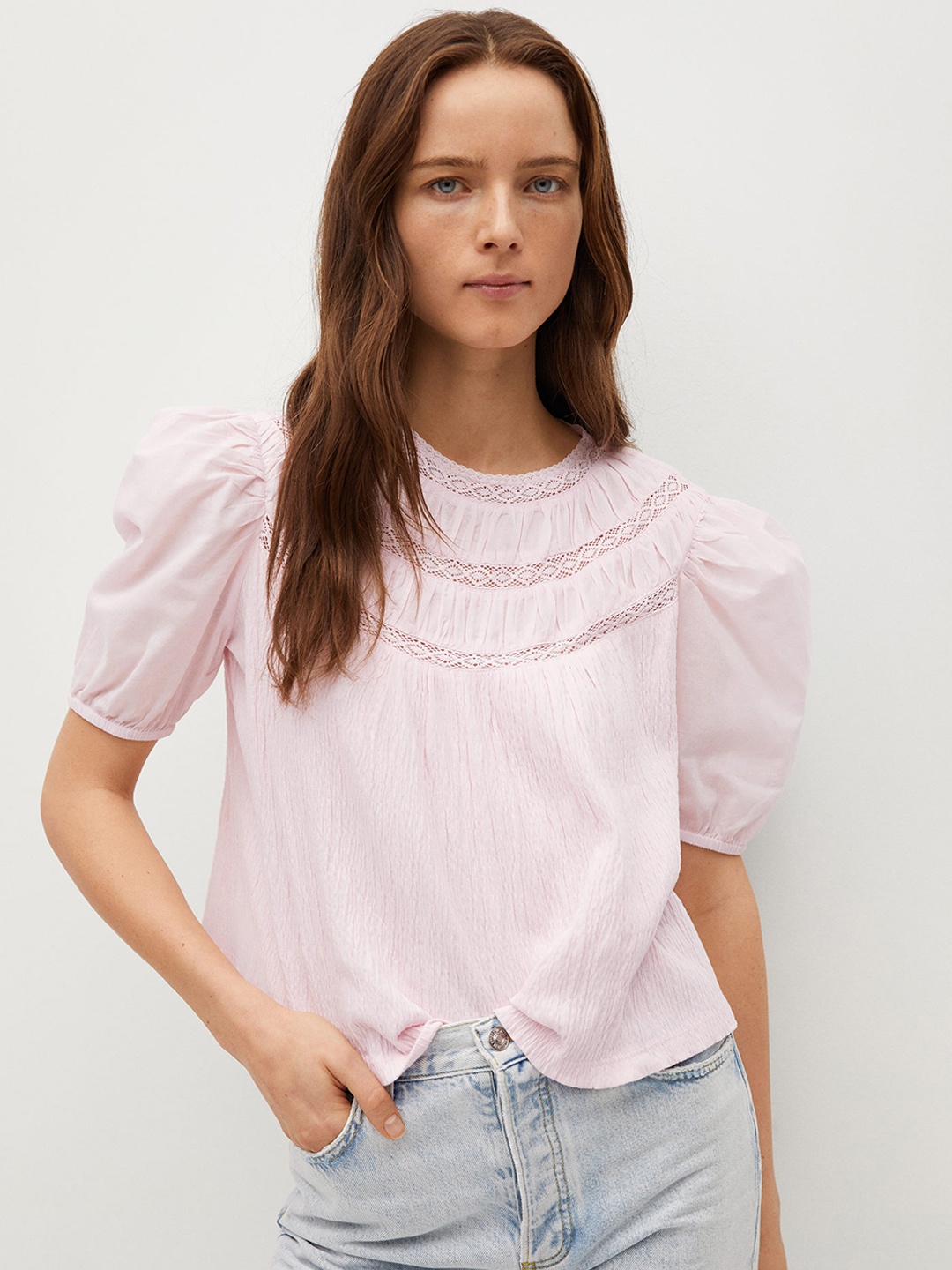 

MANGO Pink Organic Cotton Regular Top