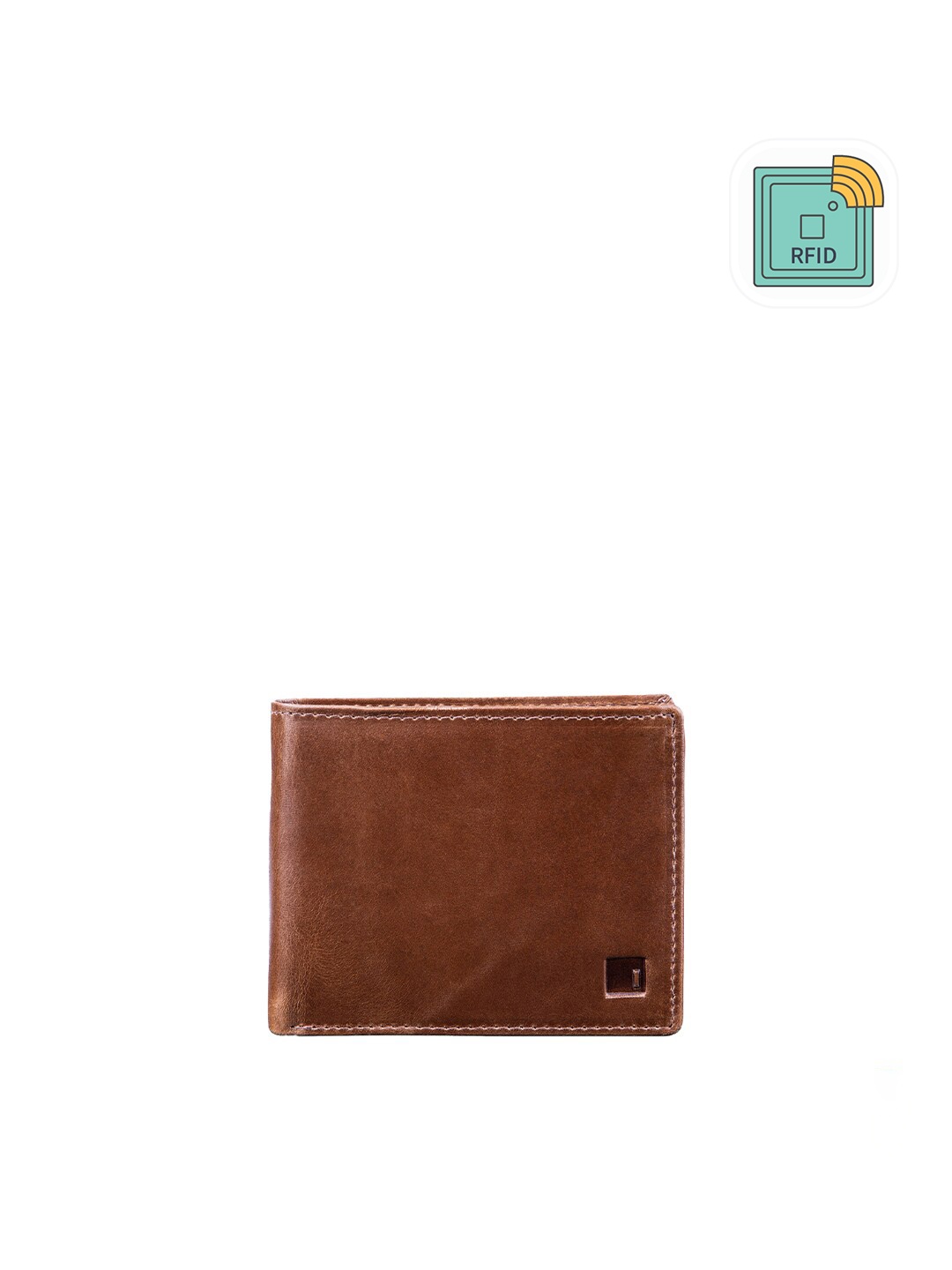 

Impulse Men Brown Solid Leather RFID Two Fold Wallet