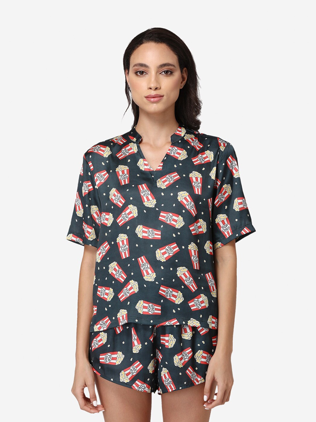 

Fluffalump Women Multicoloured Printed Night suit, Multi