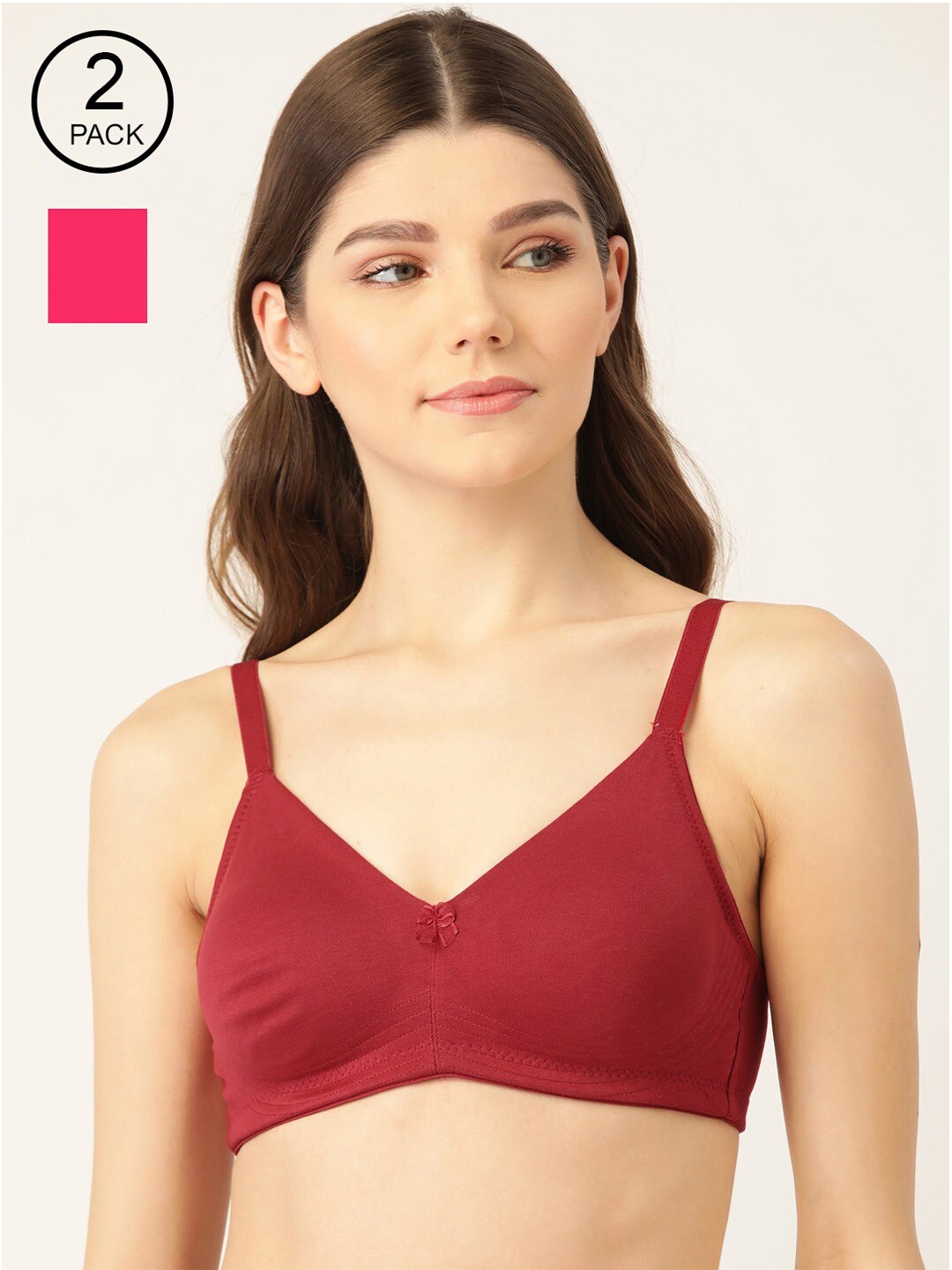 

Lady Lyka Pack of 2 Fuchsia & Maroon Non-Wired Non Padded T-shirt Bra LIBERTY-05-FCA-MRN