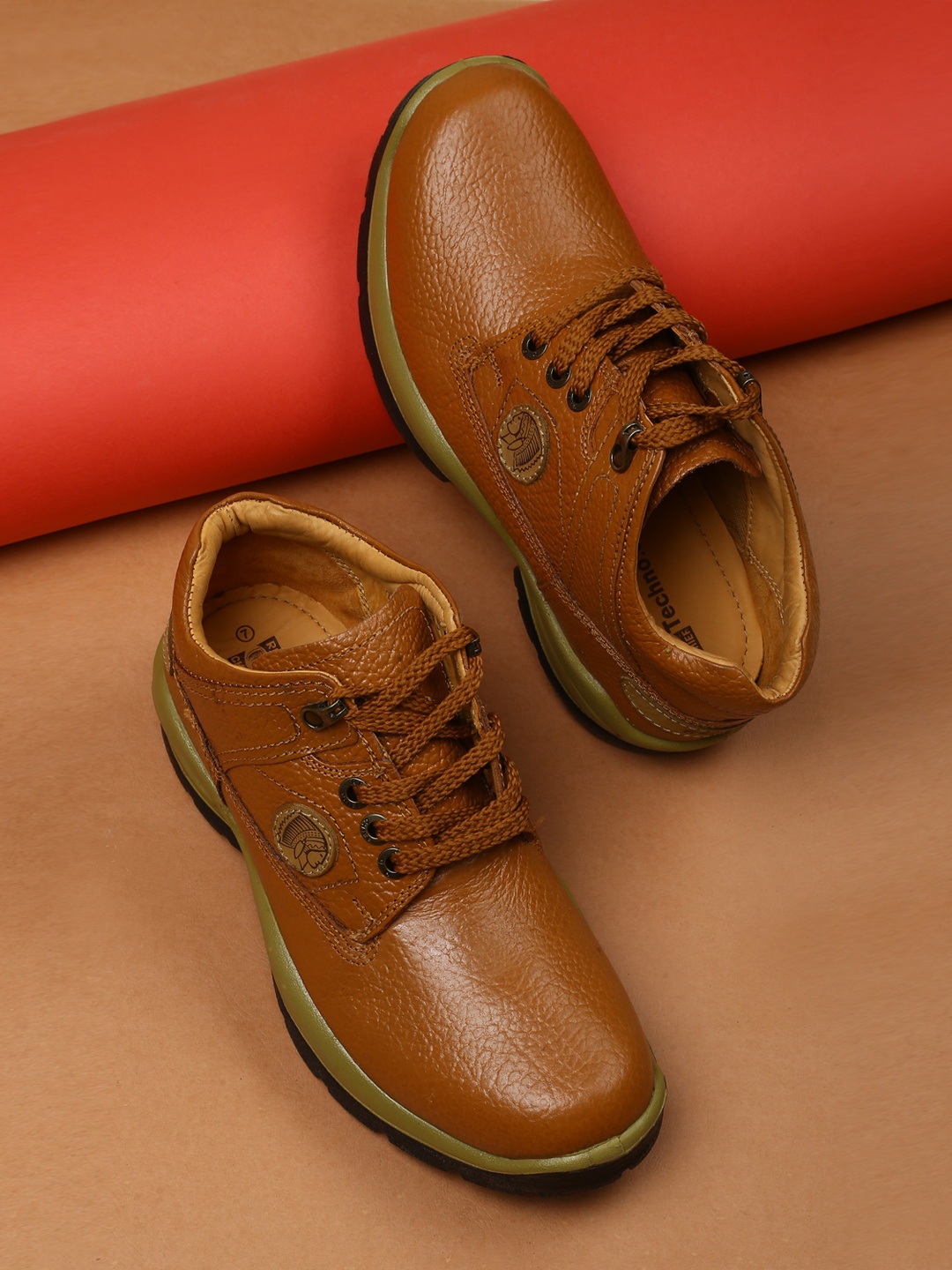 

Red Chief Men Brown Leather Flat Boots