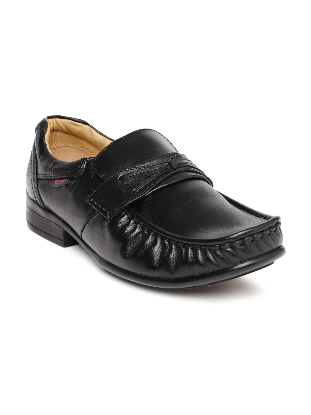 

Red Chief Men Black Leather Semiformal Slip-Ons