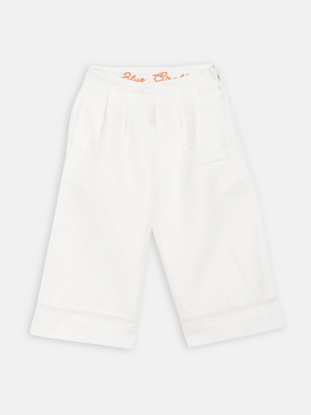 

Blue Giraffe Girls White Regular Fit Solid Culottes
