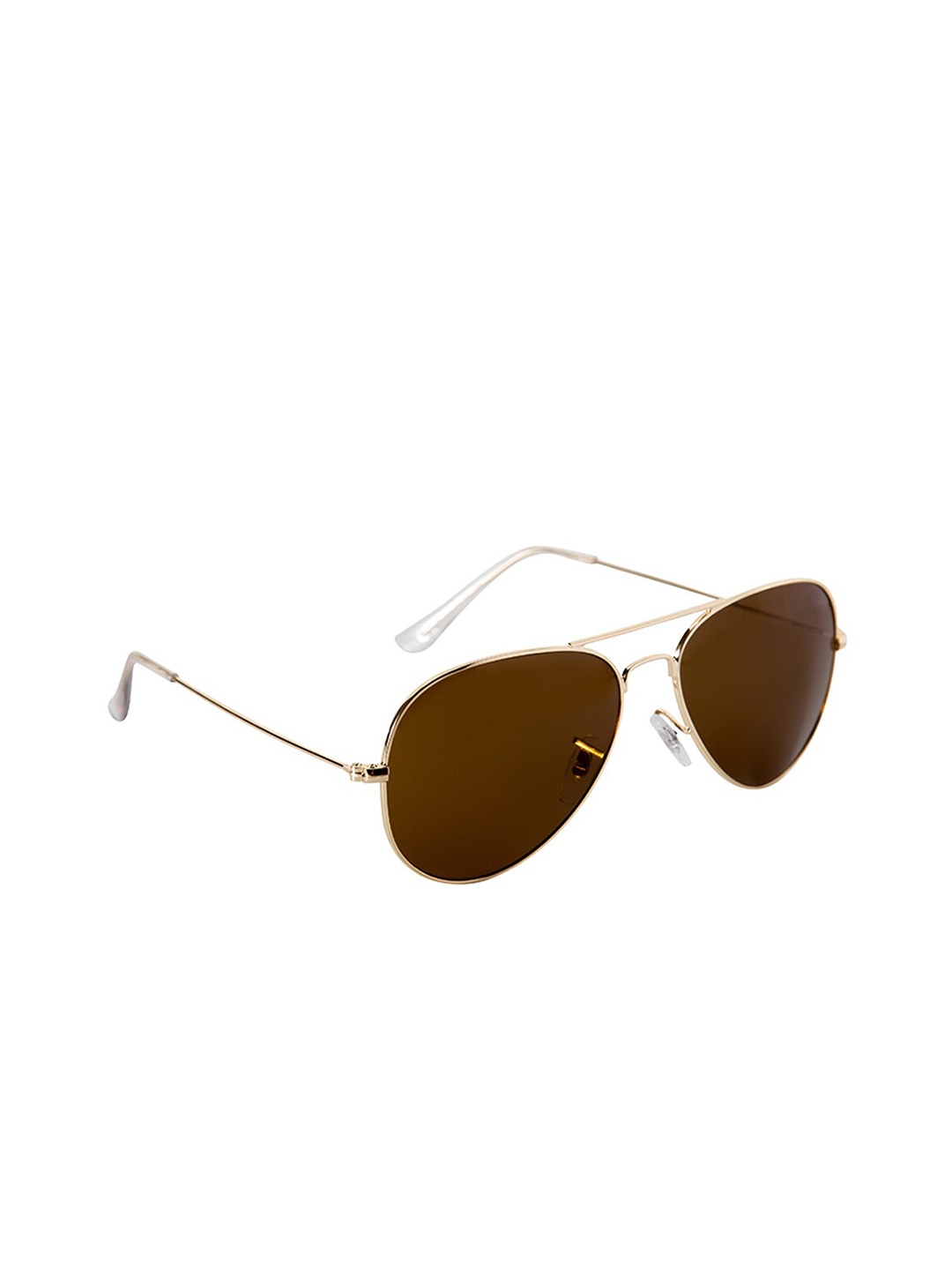 

GIO COLLECTION Unisex Brown Lens & Gold-Toned Aviator Sunglasses GM3025C03