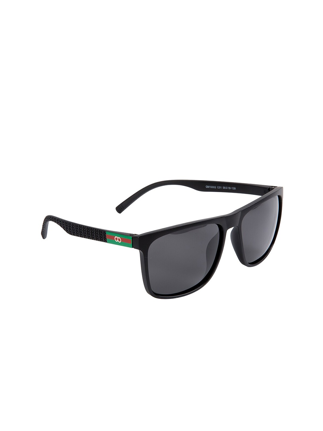 

GIO COLLECTION Men Grey Lens & Black Wayfarer Sunglasses with UV Protected Lens GM10002C01