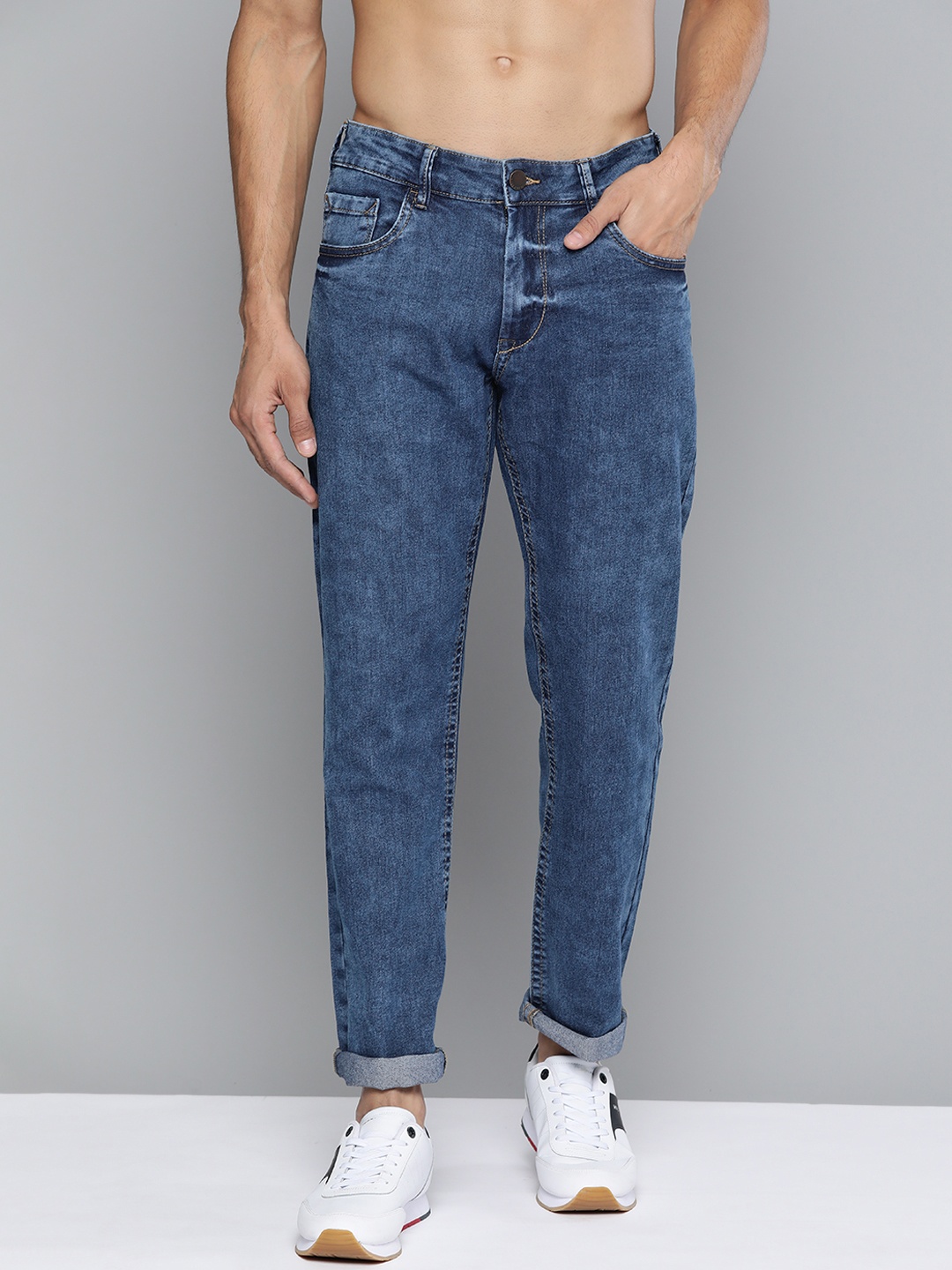 

HERE&NOW Men Blue Slim Fit Light Fade Jeans