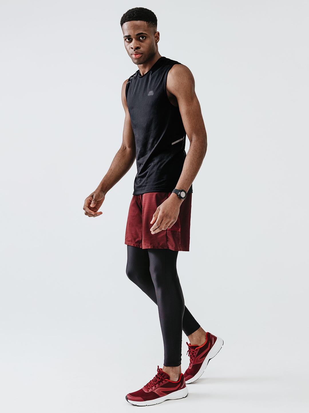 

Kalenji By Decathlon Men Black Solid Round Neck Running T-shirt