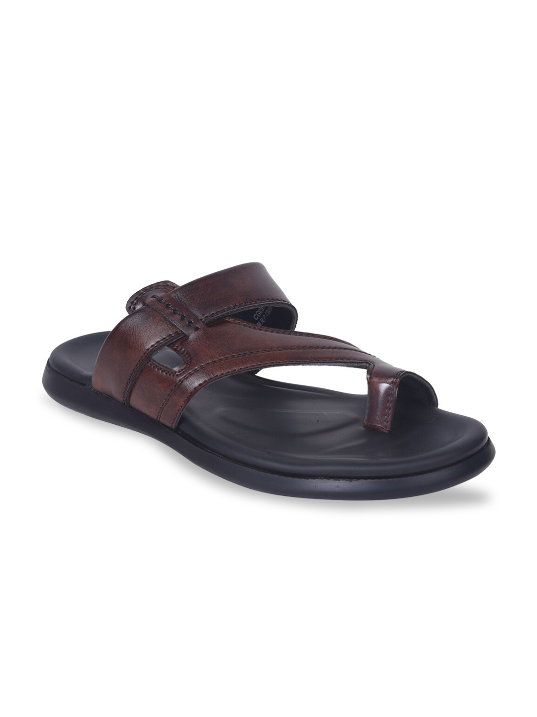 

Ajanta Men Brown & Black Leather Comfort Sandals