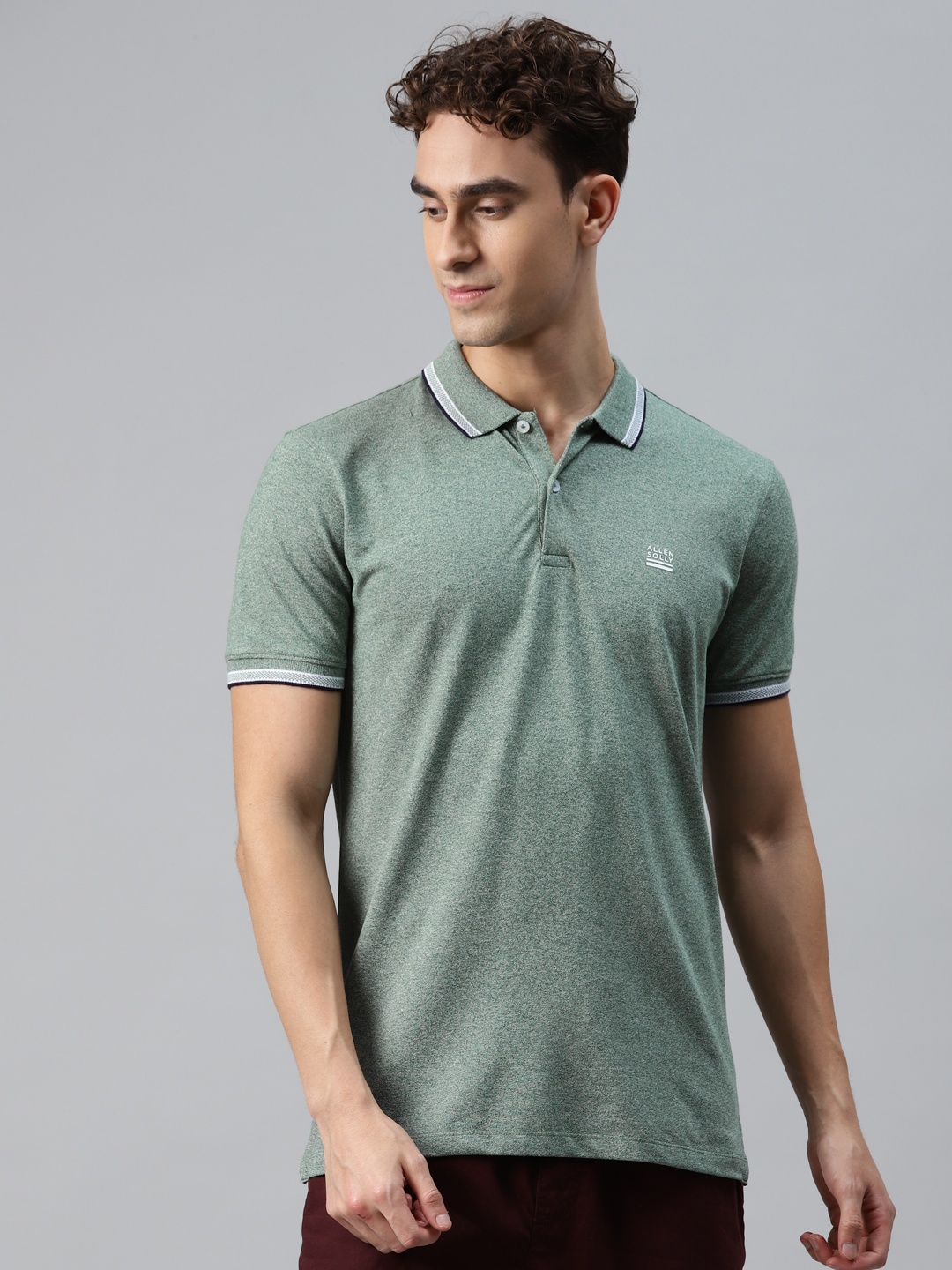 

Allen Solly Men Green Polo Collar T-shirt