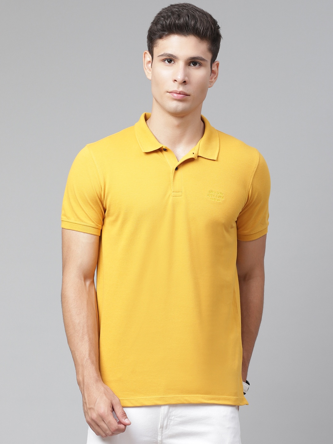 

Allen Solly Sport Men Yellow Polo Collar T-shirt