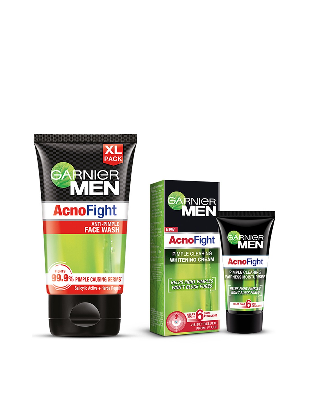 

Garnier Men Acno Fight Pimple Clearing Facewash 150 g & Anti Pimple Moisturiser 45 g, Green