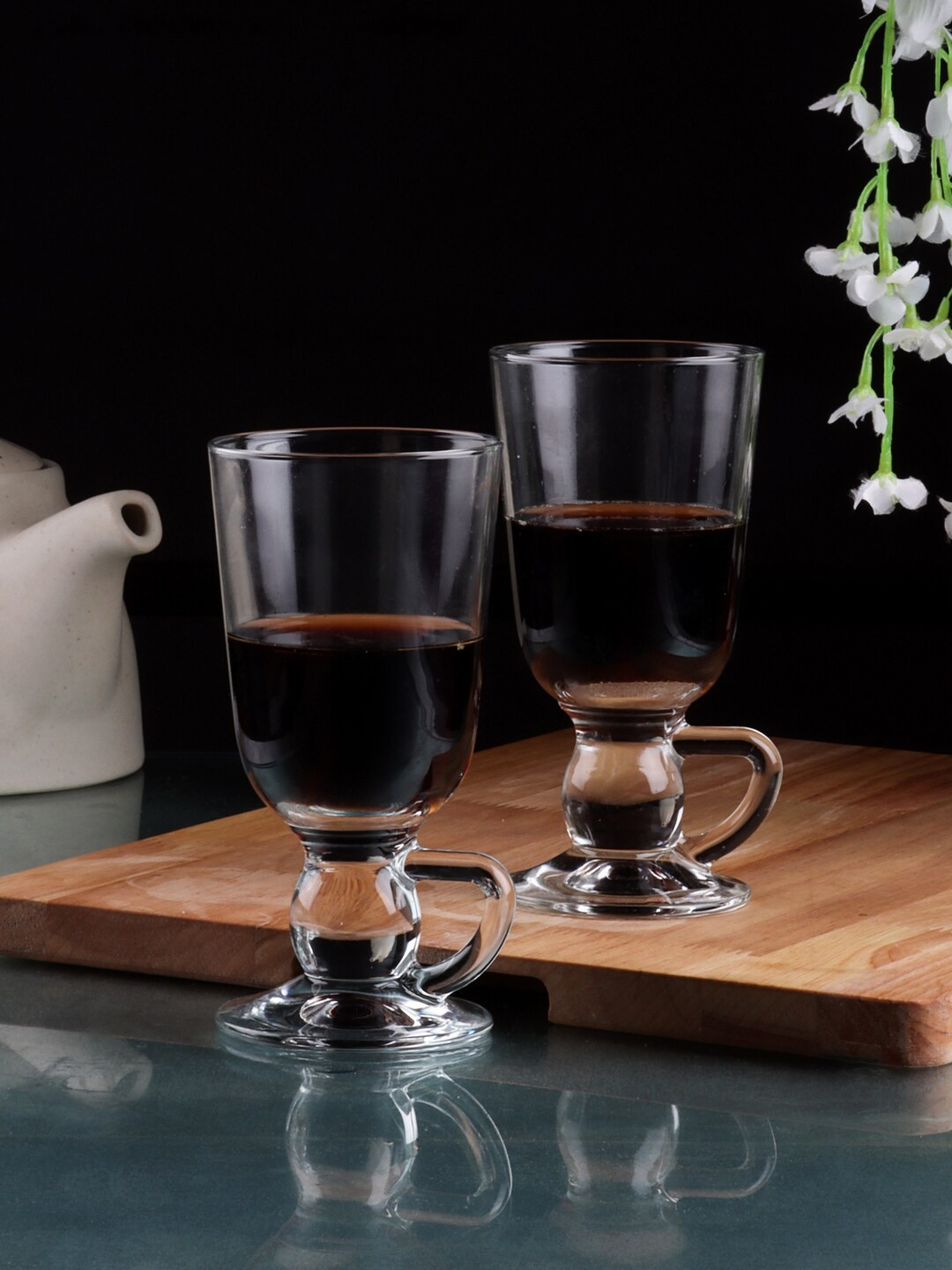 

INCRIZMA Transparent Set of 2 Solid Glass Mugs